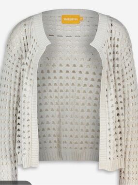 WISPR Open-Knit Cream Cardigan Sweater large nwt